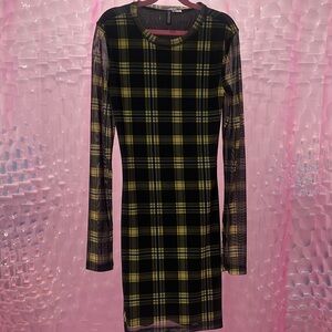H & M plaid dress. Yellow and black. Size small.